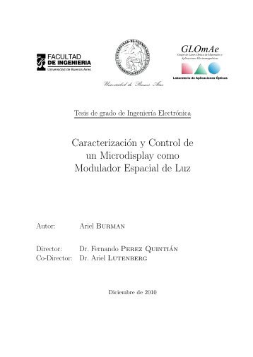 CaracterizaciÃ³n y Control de un microdisplay como Modulador ...