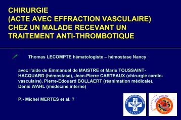 acte avec effraction vasculaire - ammppu