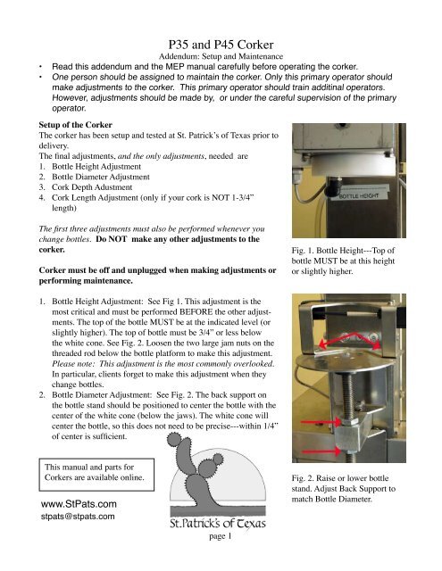 P35 Manual and Maintenance - St. Patrick's of Texas