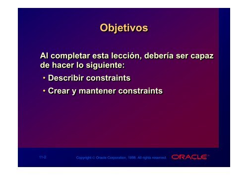 Constraints (Restricciones) Constraints (Restricciones)