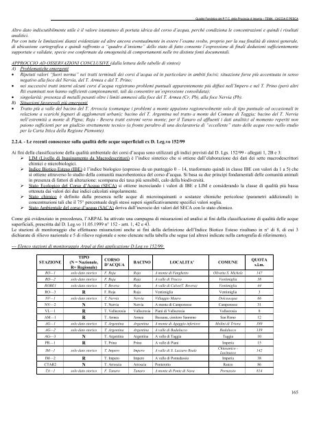 LA CARTA ITTICA PROVINCIALE - Provincia di Imperia