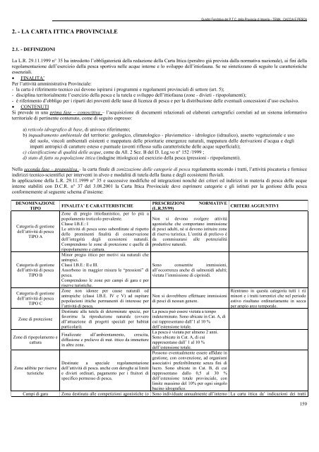 LA CARTA ITTICA PROVINCIALE - Provincia di Imperia