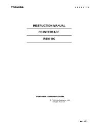 INSTRUCTION MANUAL PC INTERFACE RSM 100 - Toshiba