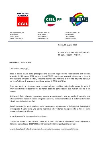 nota strutture.pdf - Cisl FP Roma