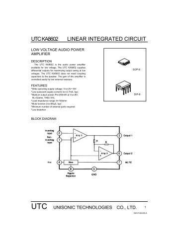 UTC KA8602 LINEAR INTEGRATED CIRCUIT - DataSheet