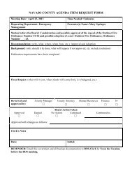 NAVAJO COUNTY AGENDA ITEM REQUEST FORM