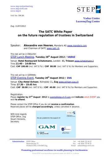 The SATC White Paper on the future regulation of trustees in ... - STEP