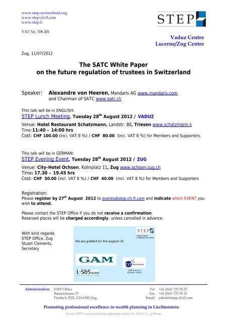 The SATC White Paper on the future regulation of trustees in ... - STEP