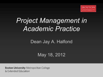 Project Management in Academic Practice