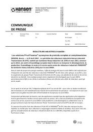 communique de presse - Hansen Industrial Transmissions