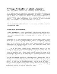 Writing a Critical Essay about Literature