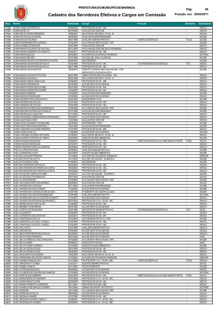 Cadastro dos Servidores - MaringÃ¡