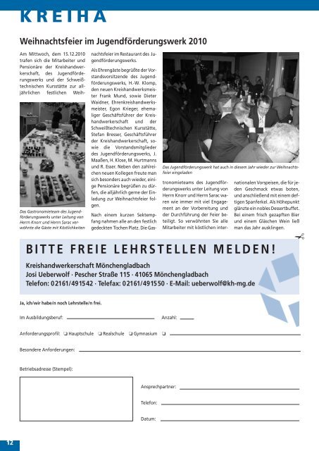 Kreiha-Info 01/2011 - Kreishandwerkerschaft Mönchengladbach