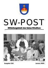 Mitteilungsblatt des Satus-Wiedikon