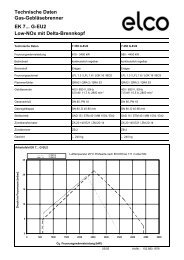 Technische Daten Gas-Gebläsebrenner EK 7... G-EU2 Low-NOx mit ...