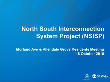 Morland Ave/ Allendale Grove Meeting 18 October 2010 - SA Water