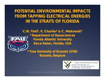 Charles Finkl, Potential Environmental Impacts from Tapping Ocean ...