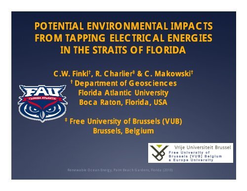 Charles Finkl, Potential Environmental Impacts from Tapping Ocean ...