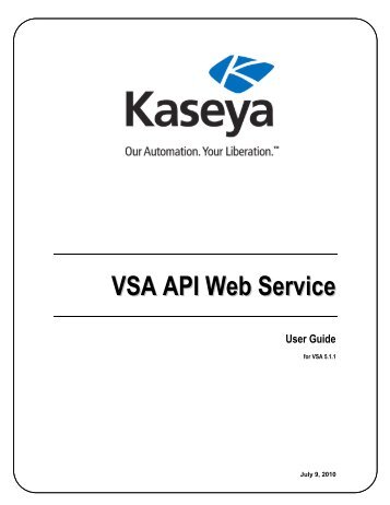 VSA API Web Service - Kaseya Documentation