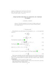INEQUALITIES RELATED TO VARIANCE OF COMPLEX NUMBERS ...