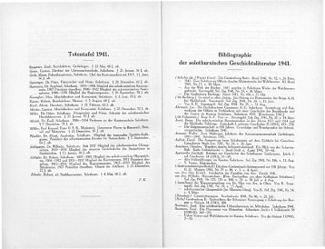 Totentafel 1941. Bibliographie der solothurnischen ...