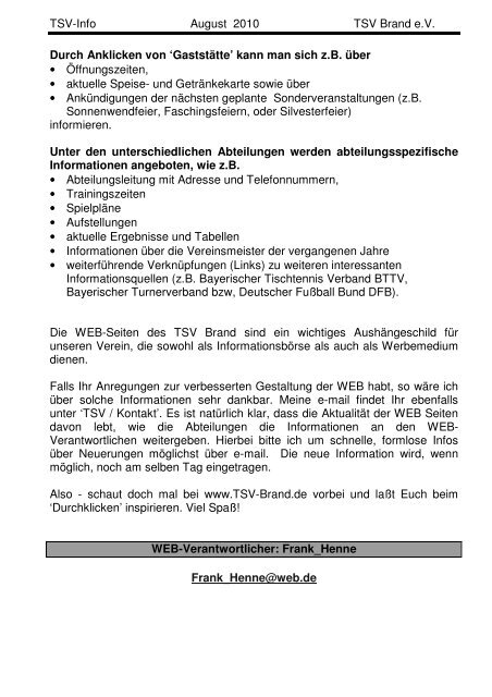 Andere schon! Ihr Partner für Druck - TSV Brand