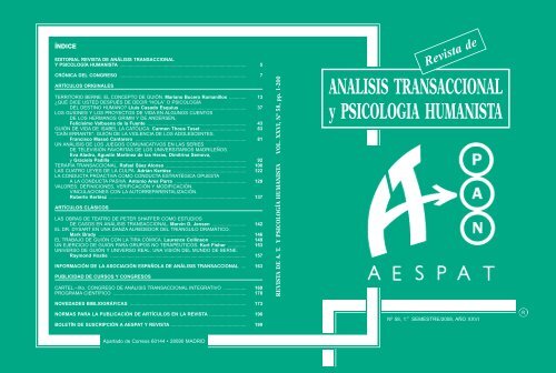 Revista de AnÃ¡lisis Transaccional y PsicologÃ­a Humanista - aespat