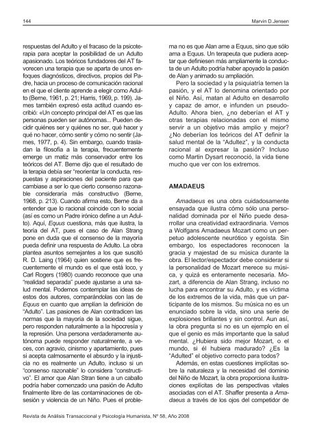 Revista de AnÃ¡lisis Transaccional y PsicologÃ­a Humanista - aespat