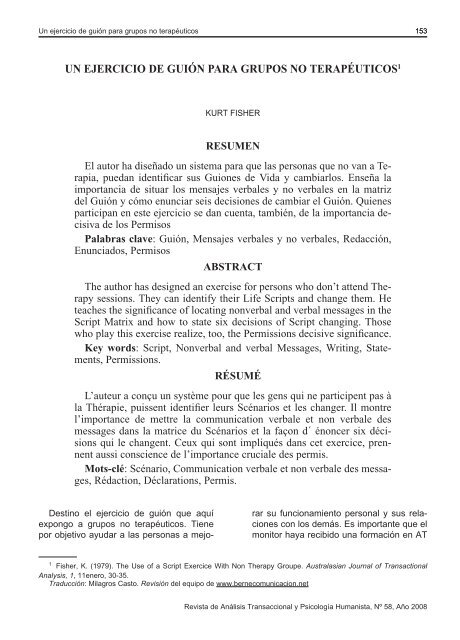 Revista de AnÃ¡lisis Transaccional y PsicologÃ­a Humanista - aespat