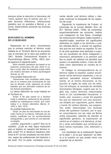 Revista de AnÃ¡lisis Transaccional y PsicologÃ­a Humanista - aespat