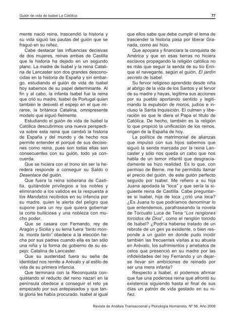 Revista de AnÃ¡lisis Transaccional y PsicologÃ­a Humanista - aespat