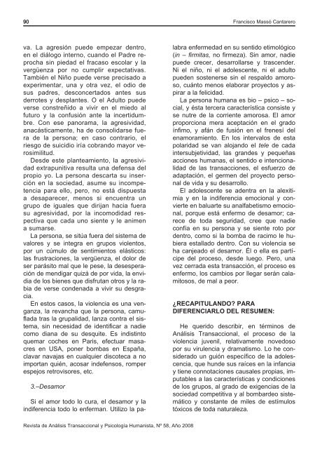 Revista de AnÃ¡lisis Transaccional y PsicologÃ­a Humanista - aespat