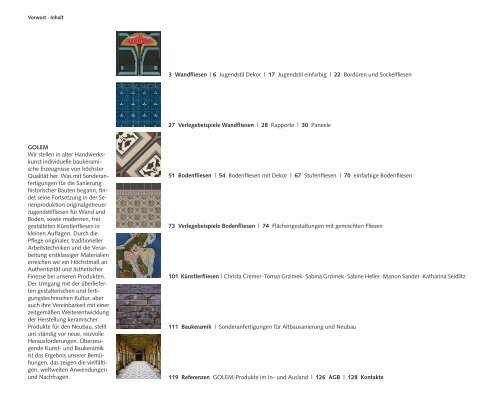 Einfarbige Bodenfliesen - GOLEM Kunst und Baukeramik GmbH