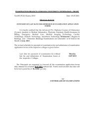 EXTENSION OF LAST DATE FOR SUBMISSION OF EXAMINATION ...