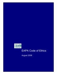 EAPA Code of Ethics - Employee Assistance Professionals ...