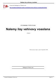 Nalemy ilay vehivavy voaolana - Madagascar-Tribune.com