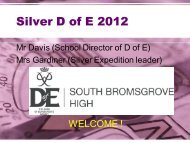 Silver D of E - South Bromsgrove High School Technology College