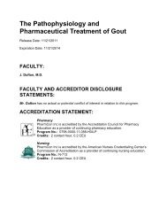 The Pathophysiology and Pharmaceutical Treatment of Gout