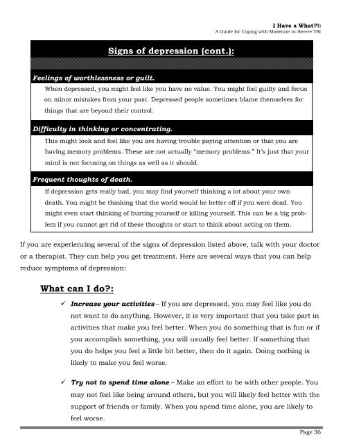 I Have a What? A Guide for Coping with Moderate-to-Severe TBI