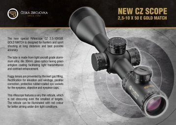 NEW CZ SCOPE GOLDMATCH 2.5-10 x 50 E, Reticle ... - Shop for CZ