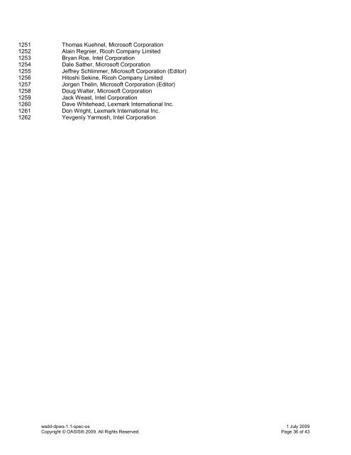 Devices Profile for Web Services Version 1.1 OASIS Standard 1 July ...