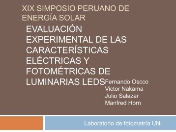 XIX simposio Peruano de Energía Solar - Asociación Peruana de ...