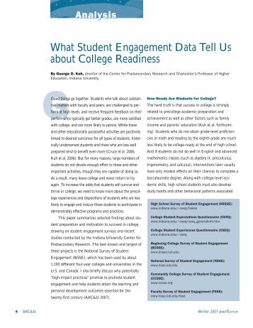 What Student Engagement Data Tell Us about College ... - NSSE