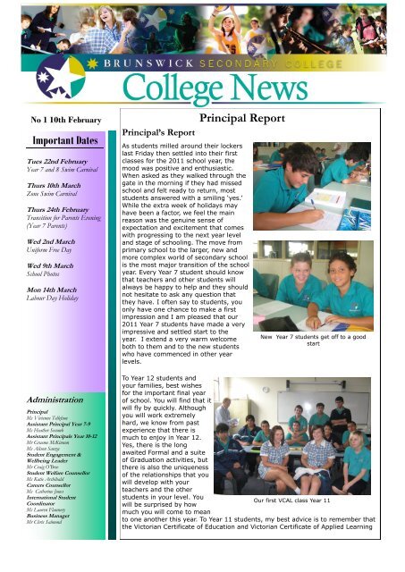 BSC News No1 V4.pdf - Brunswick Secondary College