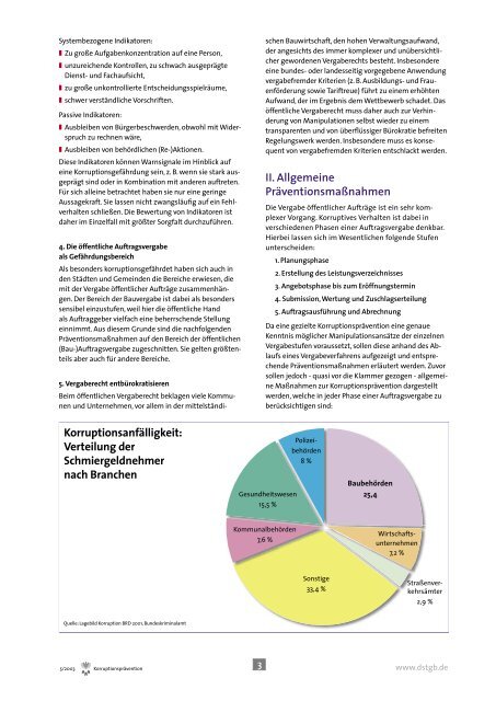 Korruptionsprävention bei der öffentlichen Auftragsvergabe