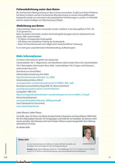 boden-floors | Ausgabe 8/2011 - EstrichTechnik