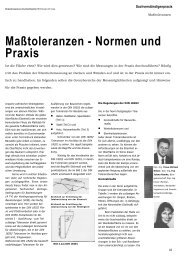 Maßtoleranzen - Normen und Praxis