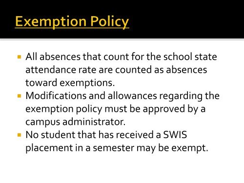 Exam Policy and Exemption Procedures