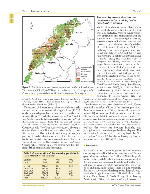 Conservation of giant panda habitat in South Minshan, China, after ...