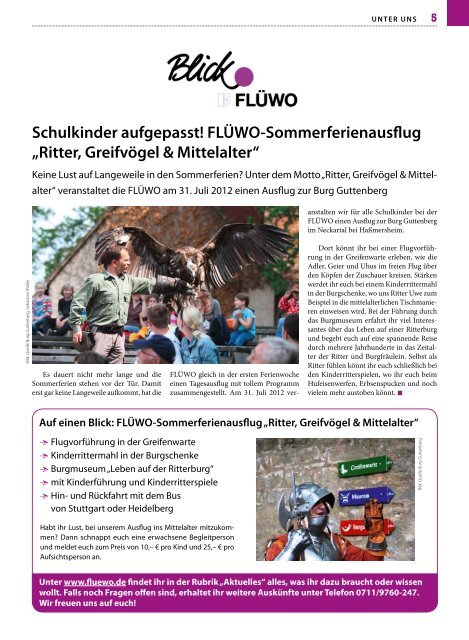 „Ritter, Greifvögel & Mittelalter“ - FLÜWO Bauen Wohnen eG